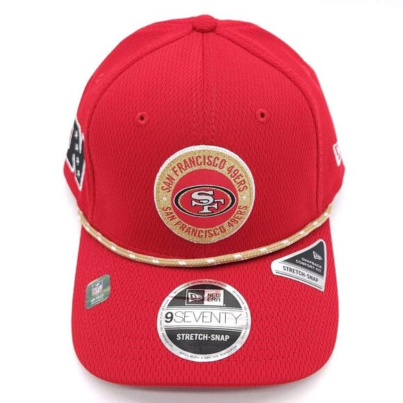San Francisco 49ers 2024 Sideline New Era 9Seventy Snapback Hat Red Rope NFL Cap - Picture 2 of 8